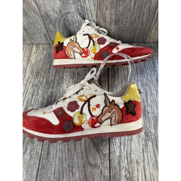 Coach Women’s Running Shoes Runner Unicorn Cherry Patches Designer Vintage 6.5B - Picture 5 of 13